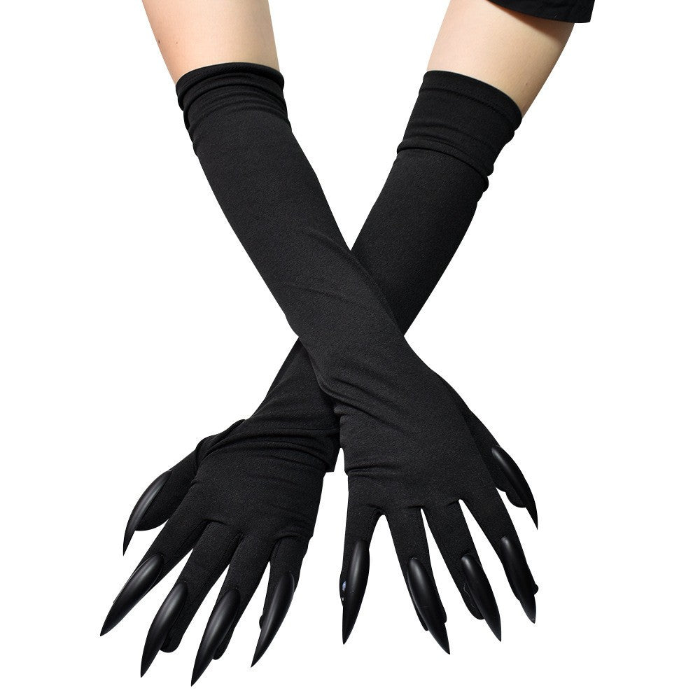 GANTS NOIR GRIFFE HALLOWEEN CARNAVAL MONSTRE