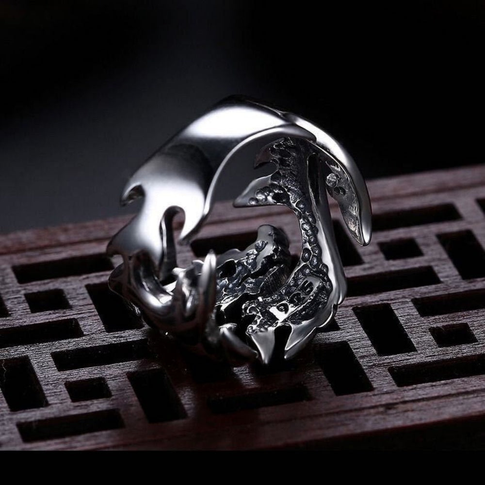 BAGUE DRAGON FLAMME EN ARGENT 925