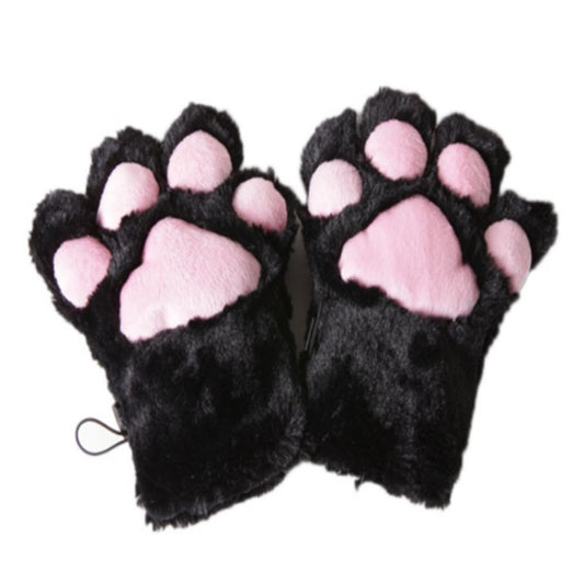 PAIRE GANTS PATTE CHAT NEKO NOIR