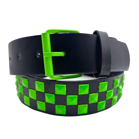 CEINTURE GOTHIQUE PUNK CLOUTE VERT