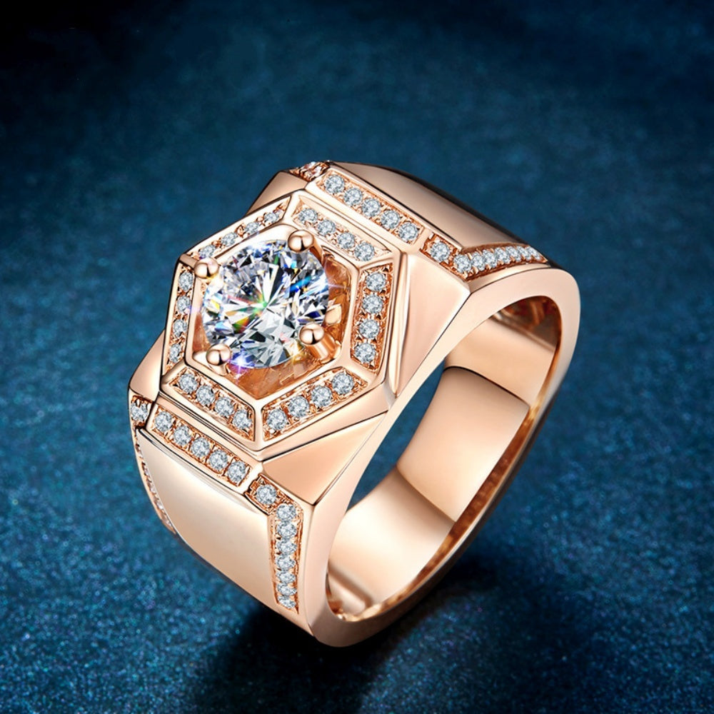 BAGUE CRISTAL ROSE DORE