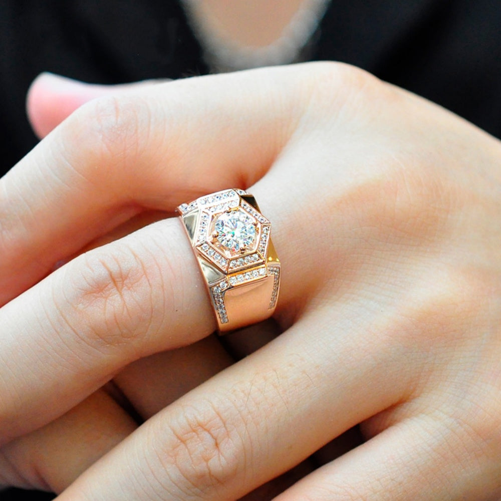 BAGUE CRISTAL ROSE DORE
