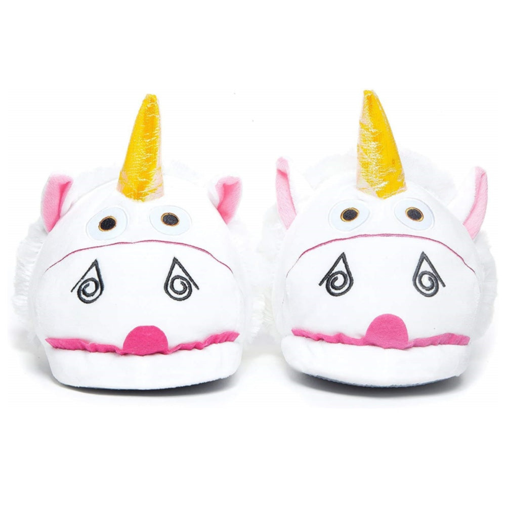 CHAUSSONS PANTOUFLES FERMES LICORNE BLANC PELUCHE