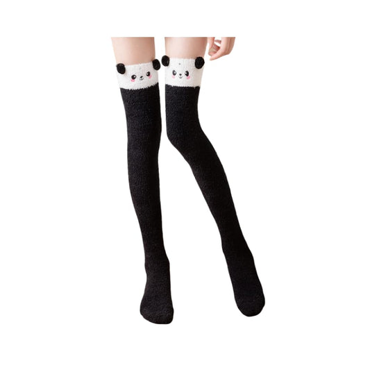 CHAUSSETTES MONTANTES VELOURS CORAIL PANDA NOIR