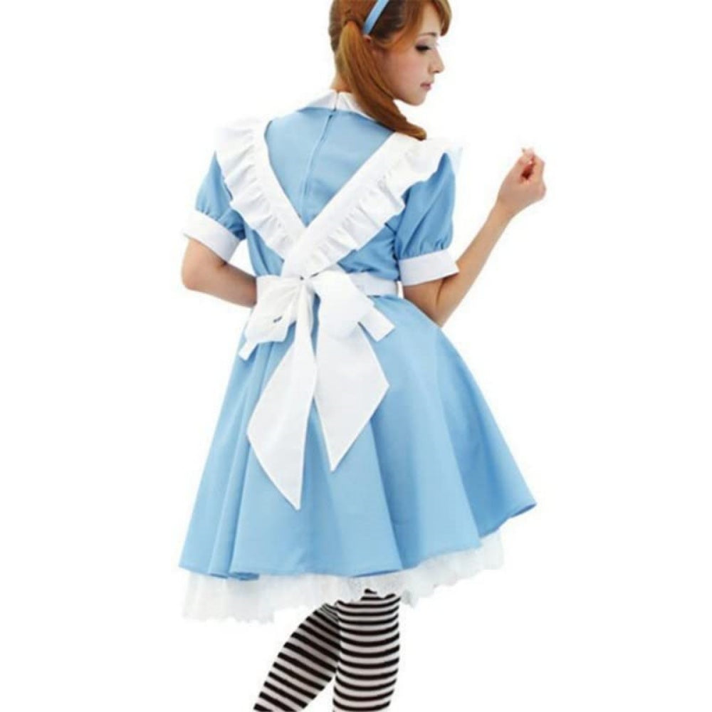 ENSEMBLE ROBE MAID SOUBRETTE BLEU TABLIER