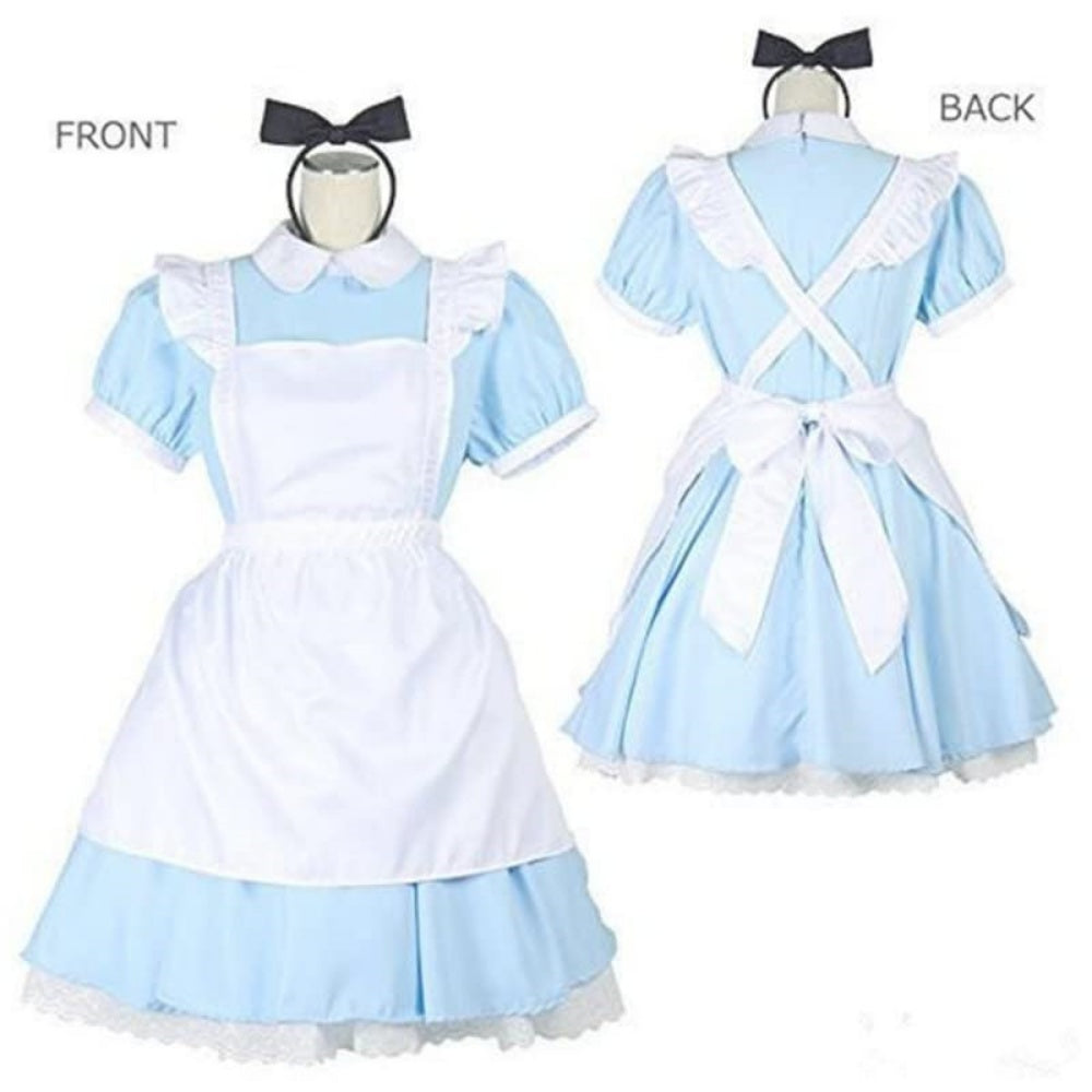 ENSEMBLE ROBE MAID SOUBRETTE BLEU TABLIER