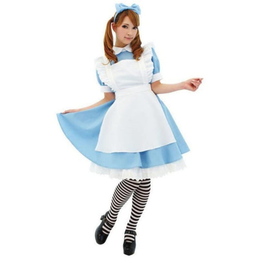 ENSEMBLE ROBE MAID SOUBRETTE BLEU TABLIER