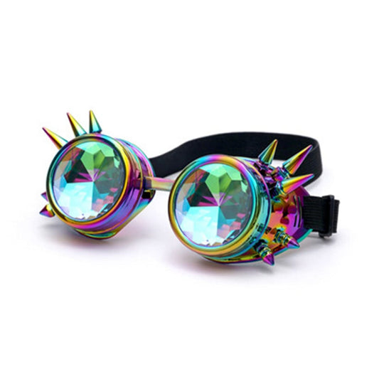 LUNETTES GOGGLES CLOUS SOUDURE STEAMPUNK CYBER VERRE MULTI COULEUR