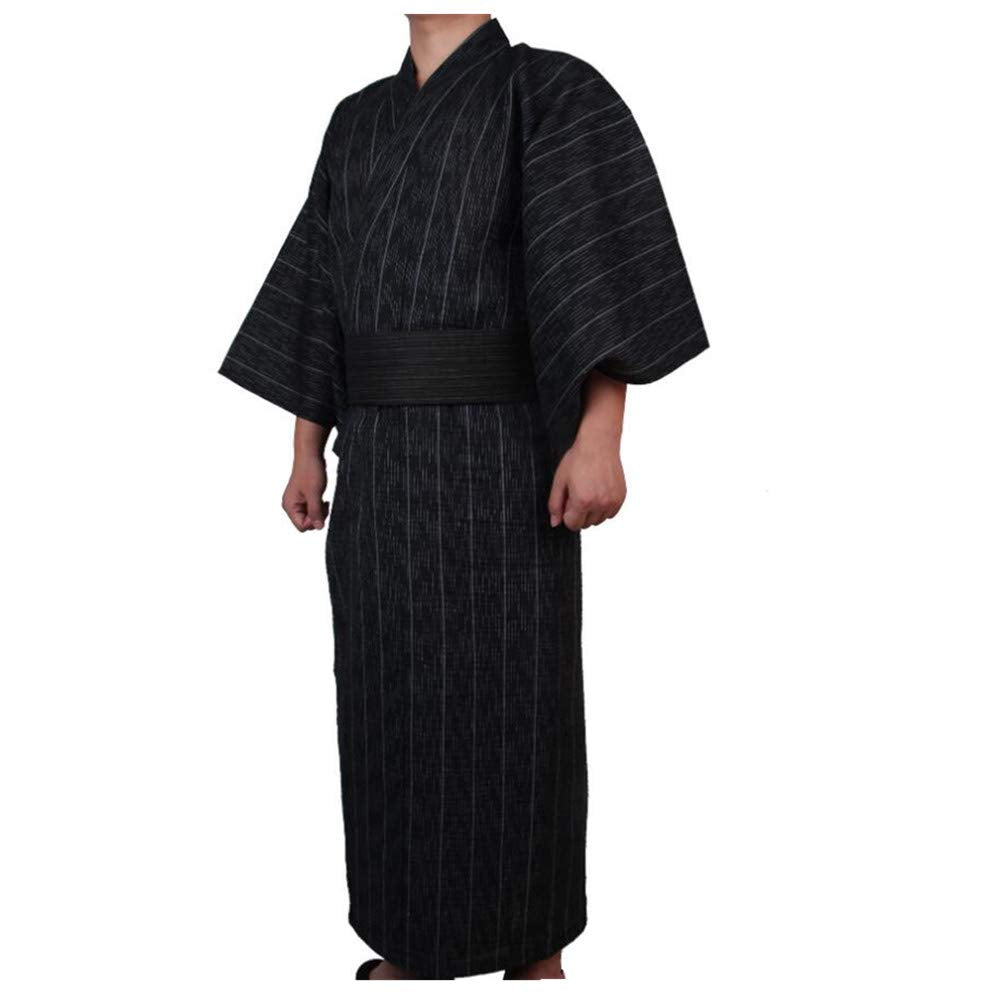 KIMONO PYJAMA NOIR OBI JAPONAIS YUKATA SAMURAI