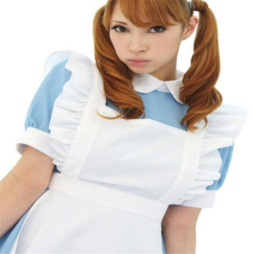 ENSEMBLE ROBE MAID SOUBRETTE BLEU TABLIER