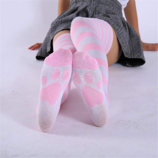 CHAUSSETTES MONTANTES PATTES CHAT COUSSINETS