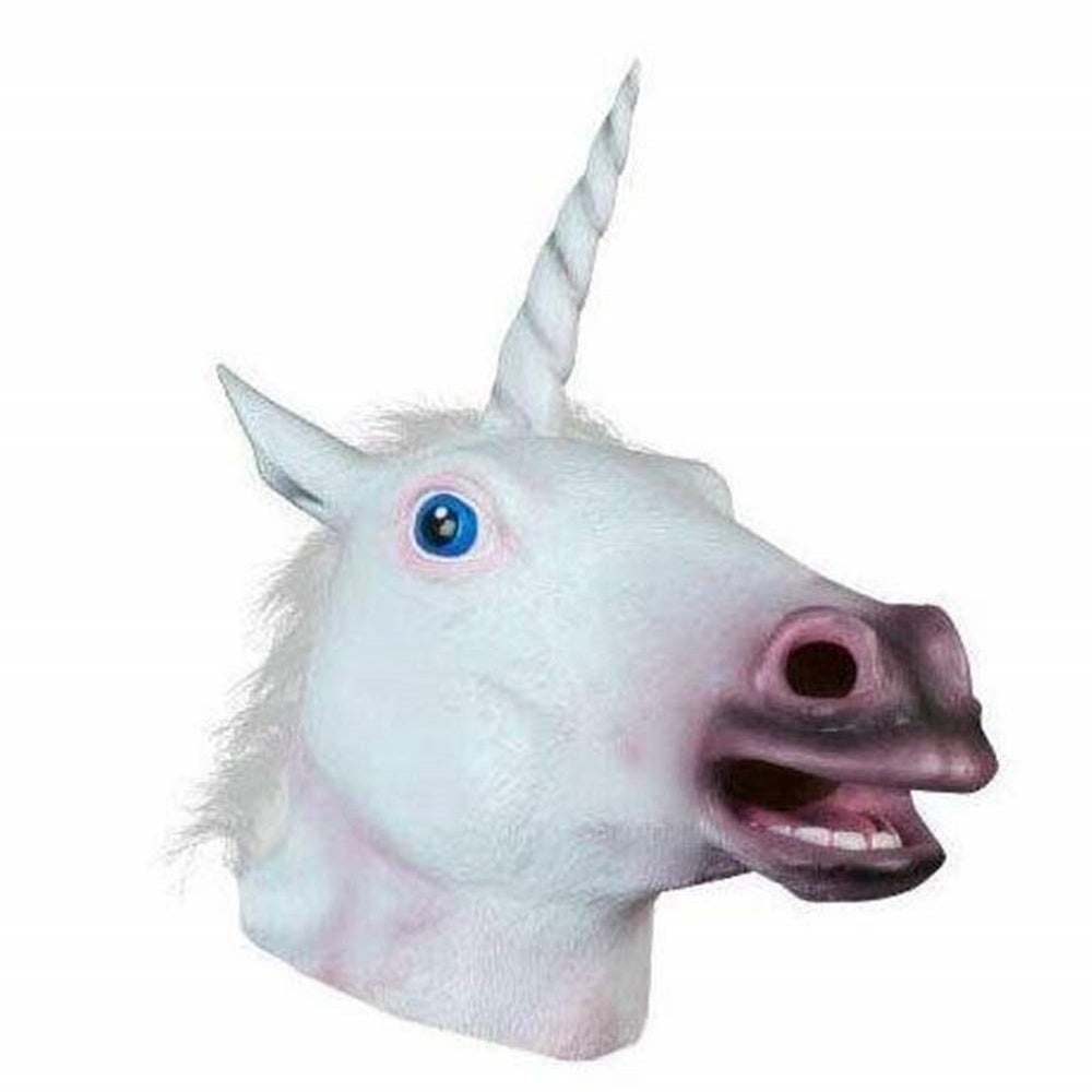 CAGOULE MASQUE LICORNE BLANC LATEX