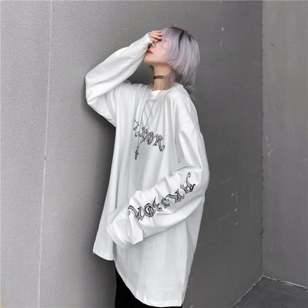 T SHIRT HARAJUKU GOTH JAPONAIS BLANC