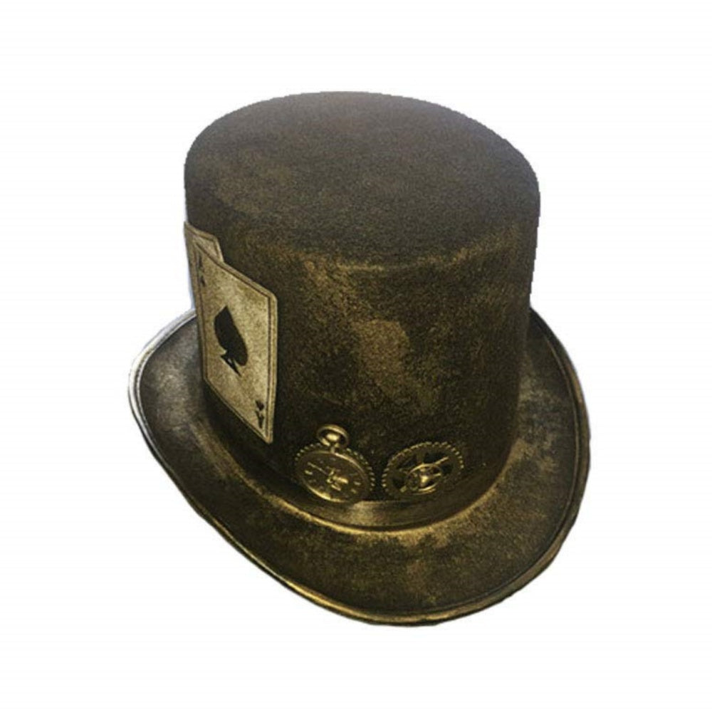 CHAPEAU HAUT DE FORME STEAMPUNK ENGRENAGE FAIT A MAIN