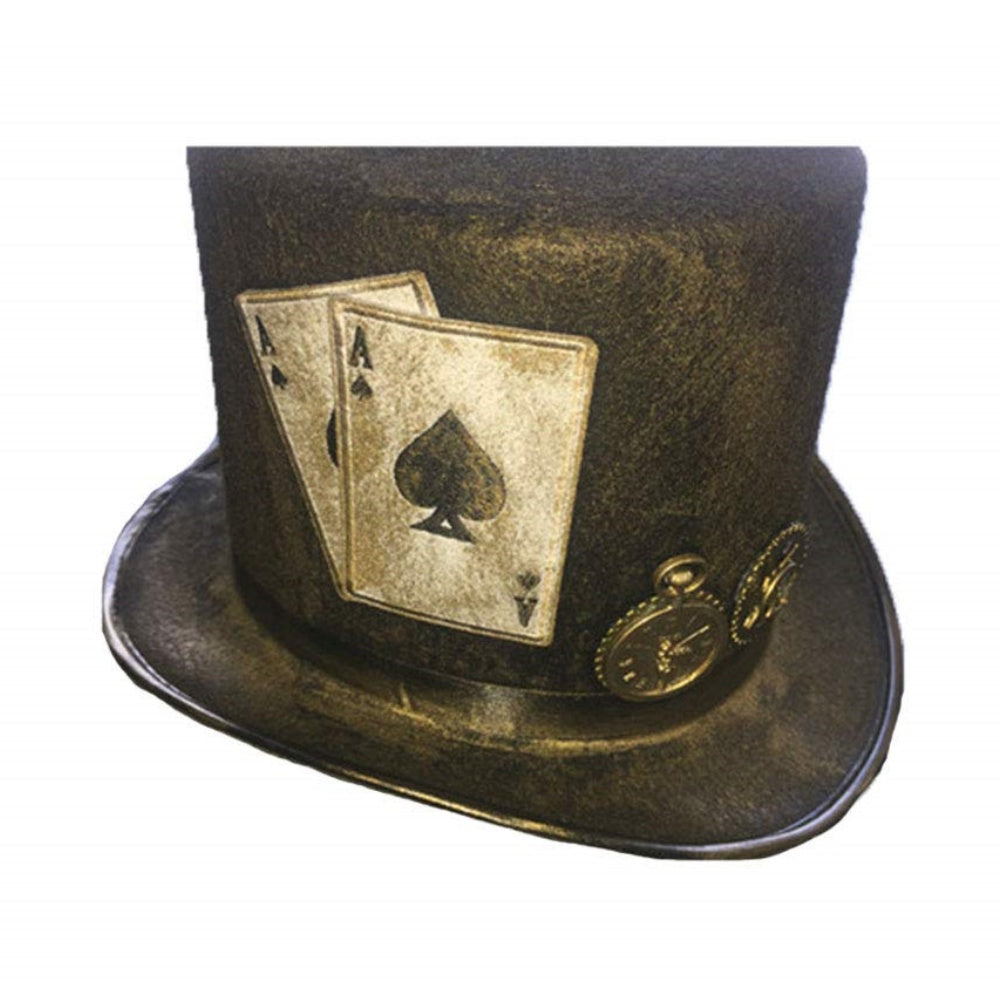 CHAPEAU HAUT DE FORME STEAMPUNK ENGRENAGE FAIT A MAIN