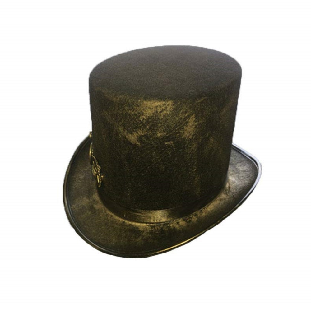 CHAPEAU HAUT DE FORME STEAMPUNK ENGRENAGE FAIT A MAIN