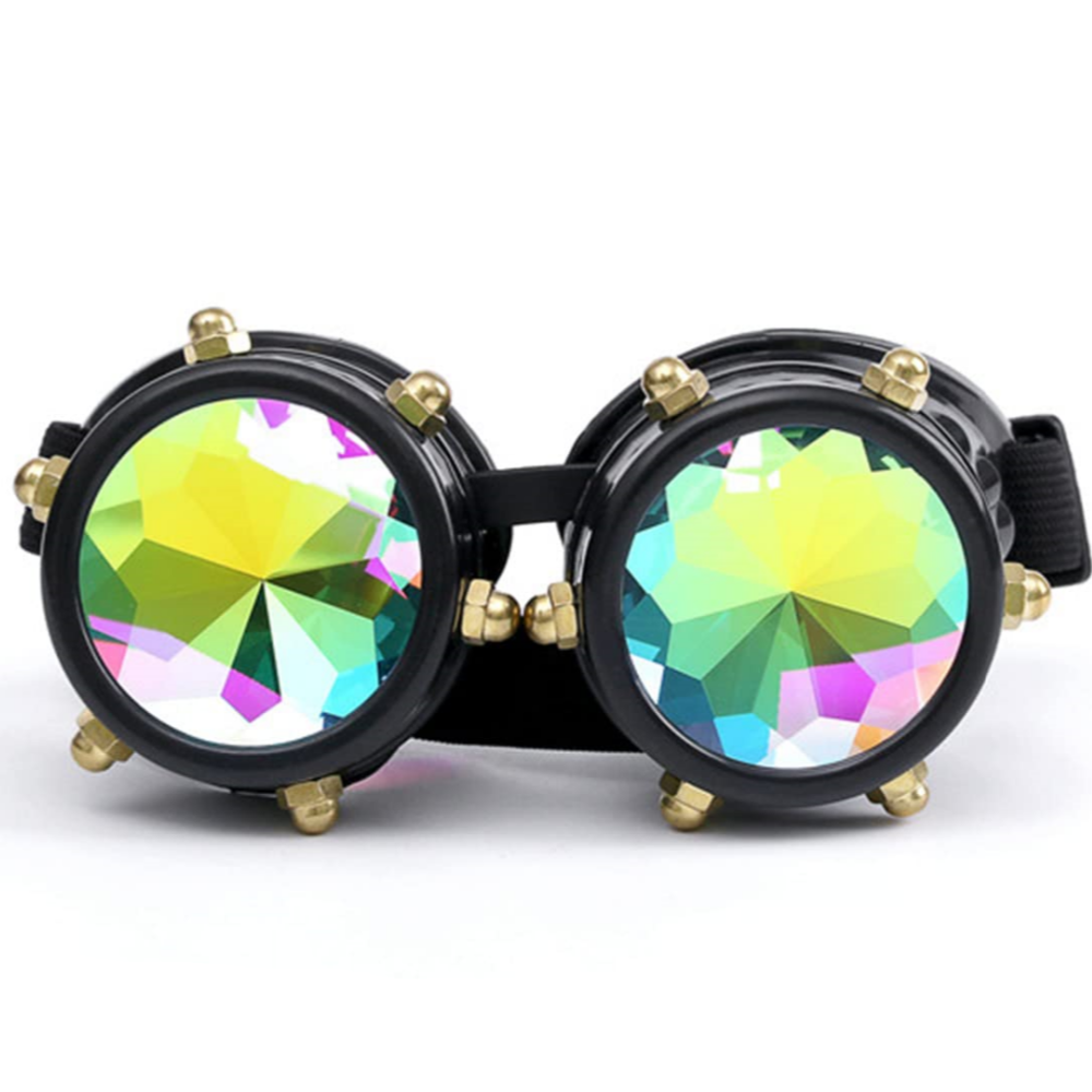 LUNETTES GOGGLES SOUDURE STEAMPUNK CYBER VERRE MULTI COULEUR