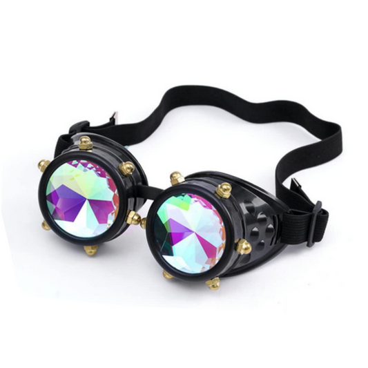 LUNETTES GOGGLES SOUDURE STEAMPUNK CYBER VERRE MULTI COULEUR