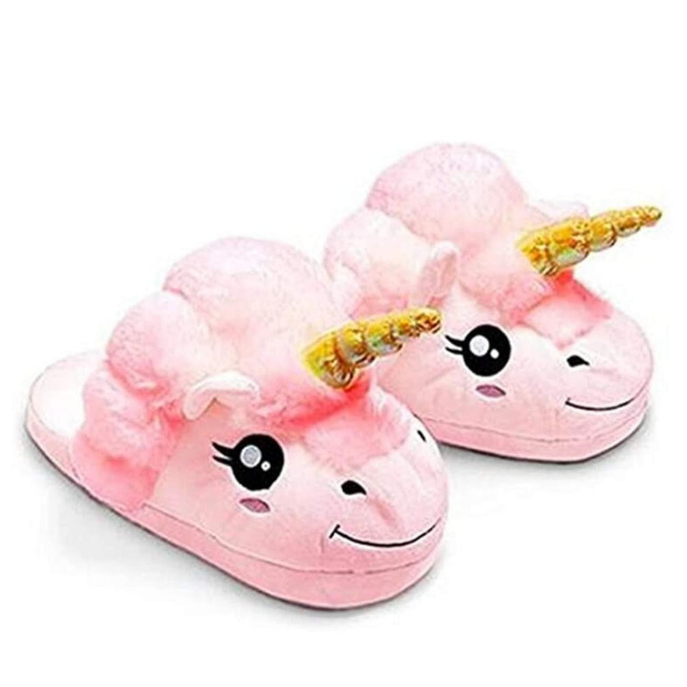 CHAUSSONS PANTOUFLES LICORNE ROSE PELUCHE