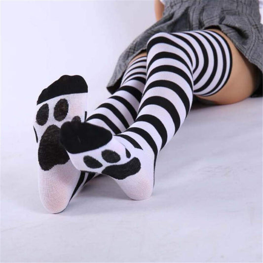 CHAUSSETTES MONTANTES PATTES CHAT COUSSINETS