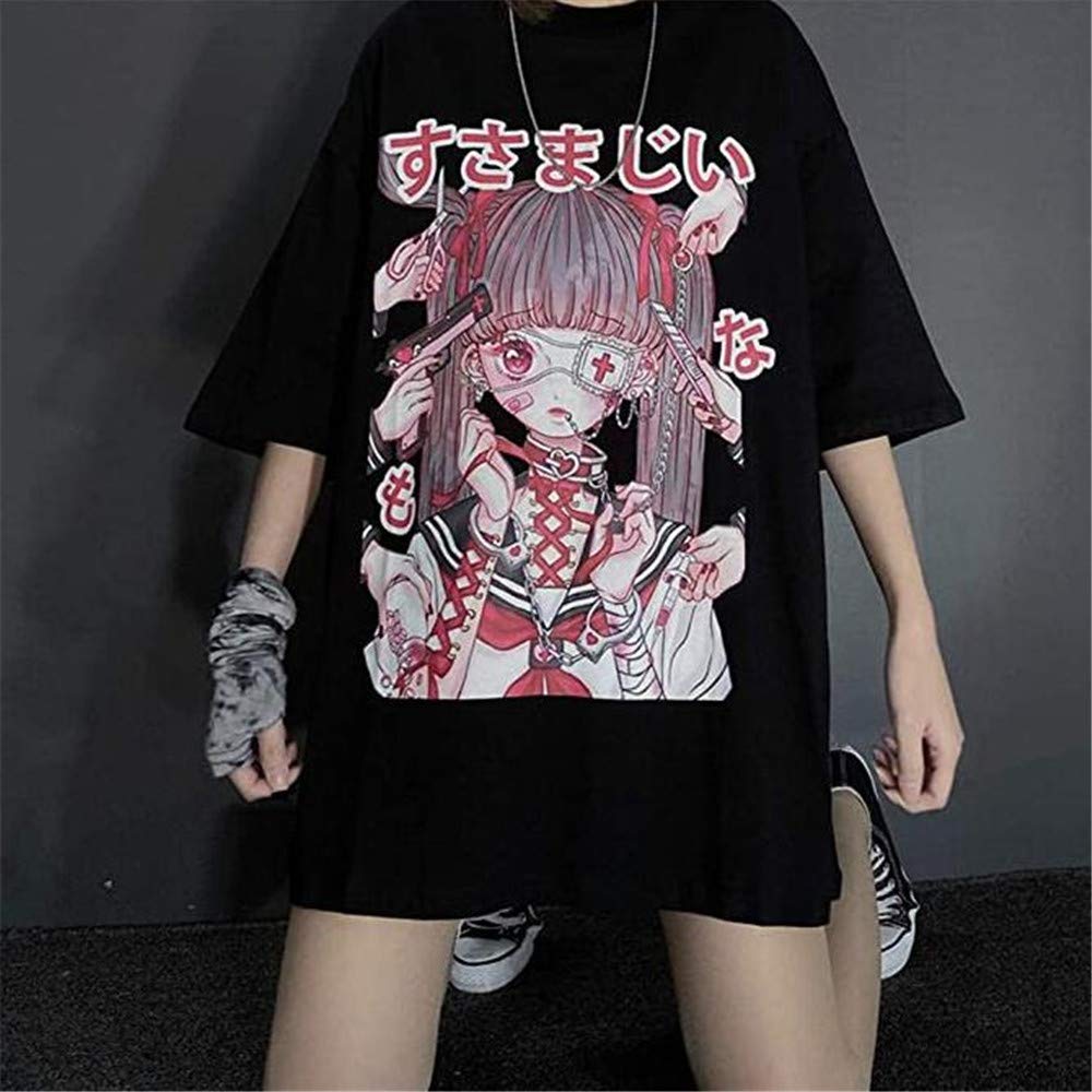 T SHIRT GOTHIQUE HIP HOP JAPONAIS EMO