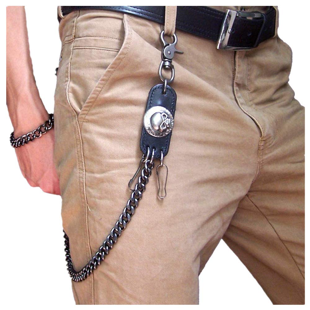 CHAINE PANTALON TETE MORT BIKER GOTHIQUE MOTARD METAL