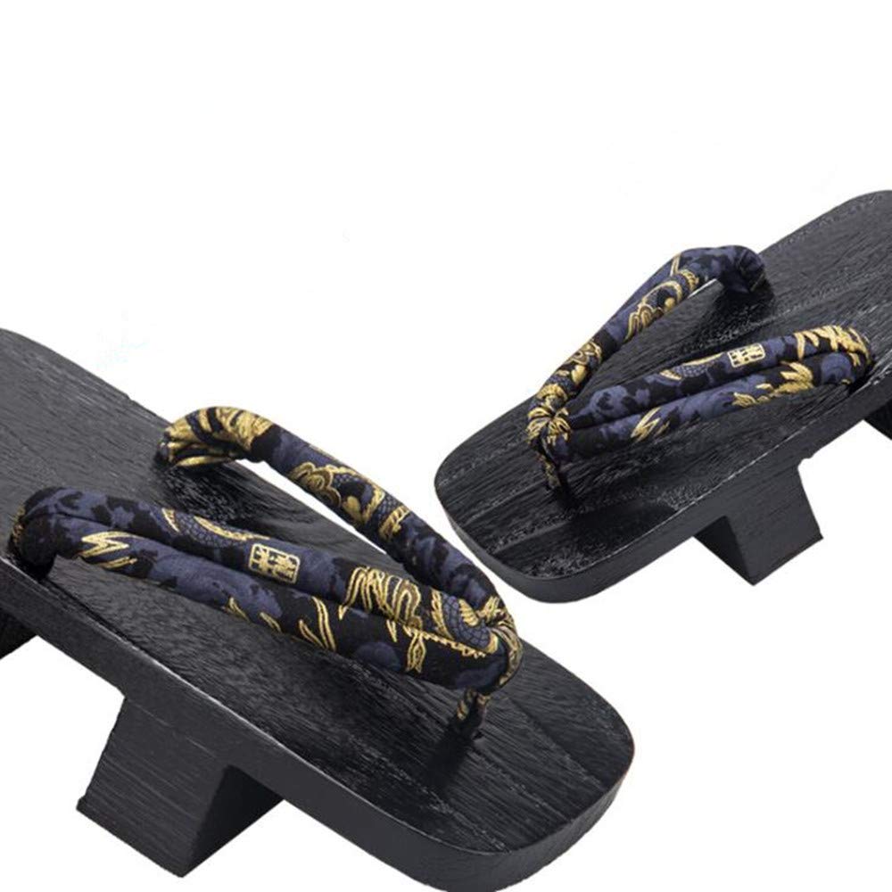 GETA SANDALES HOMME DRAGON BOIS TONG SAMURAI JAPONAIS TALON 5 CM