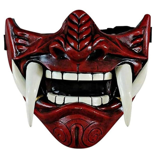 DEMI MASQUE ROUGE DEMON JAPONAIS FONTOME SAMURAI UROKODAKI SAKONJI TENGU ONI