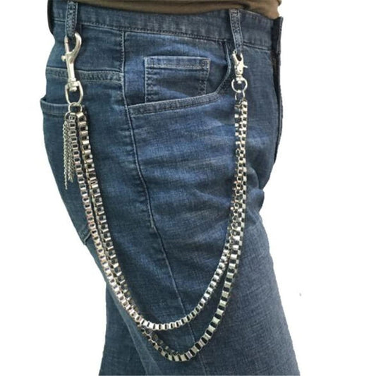 DOUBLE CHAINES PANTALON METAL BIKER