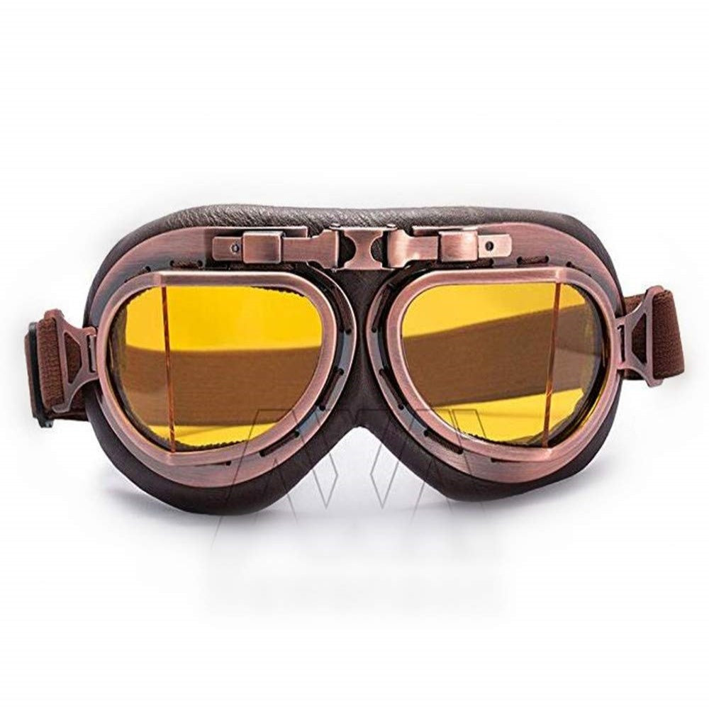 LUNETTES AVIATEUR PILOT MOTO VERRE JAUNE