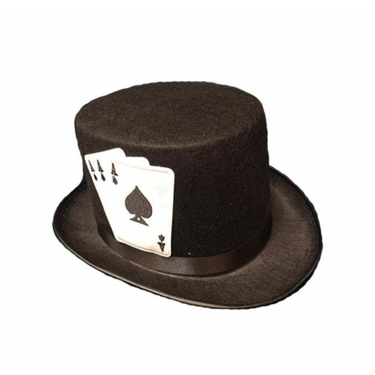 CHAPEAU NOIR MAGIE POKER CARTE