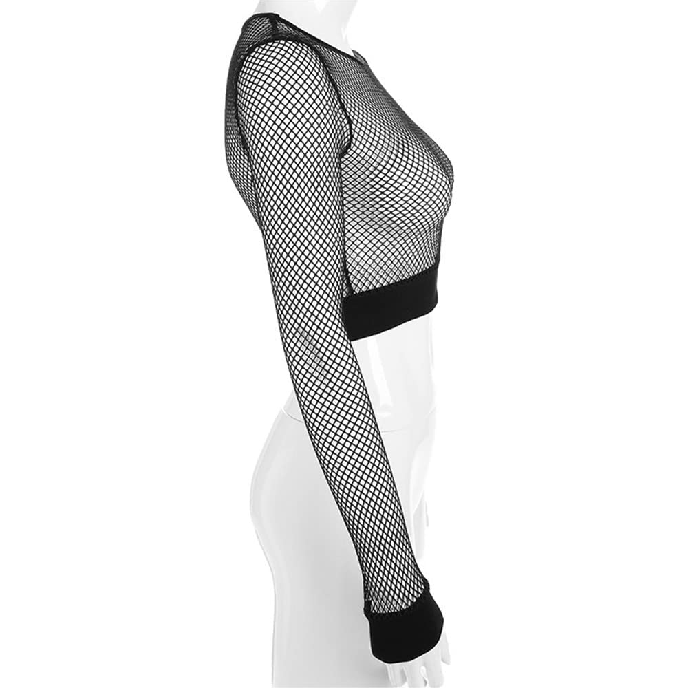 TOP RESILLE MOULANT SEXY SLIM NOIR MAILLE