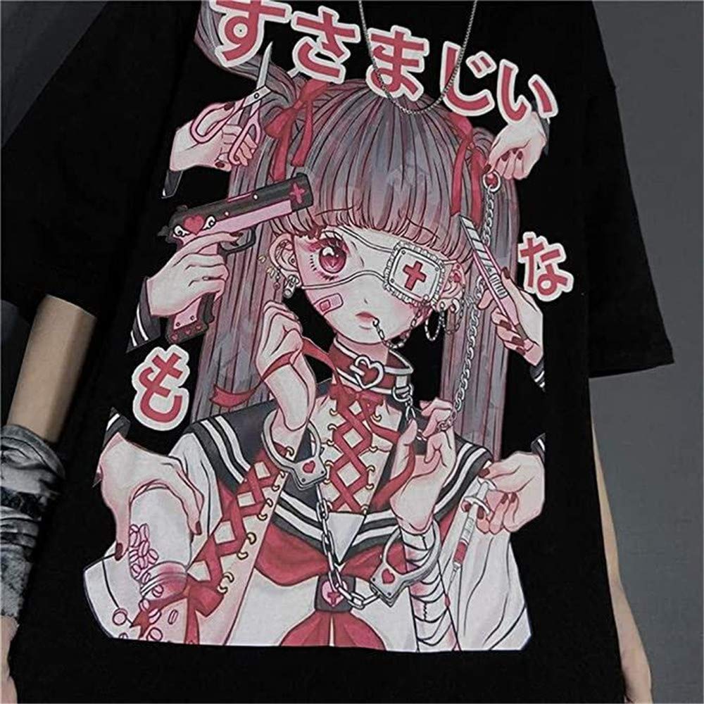 T SHIRT GOTHIQUE HIP HOP JAPONAIS EMO