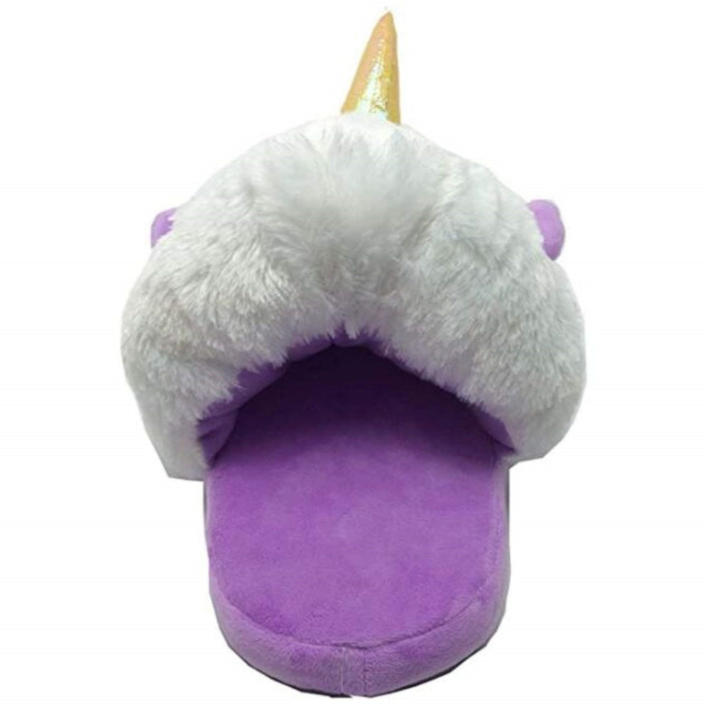 CHAUSSONS PANTOUFLES LICORNE VIOLET PELUCHE