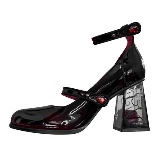 CHAUSSURES LOLITA DOLL PUNK TALON TRANSPARENTS ROSE