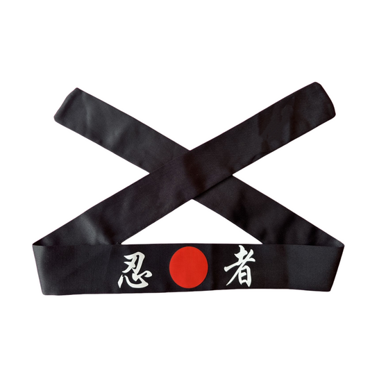 BANDEAU NOIR NINJA JAPONAIS SAMOURAI TRADITIONNEL