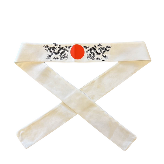 BANDEAU BLANC DRAGON JAPONAIS SAMOURAI TRADITIONNEL