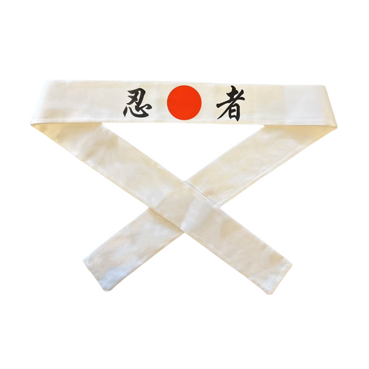 BANDEAU BLANC NINJA JAPONAIS SAMOURAI TRADITIONNEL