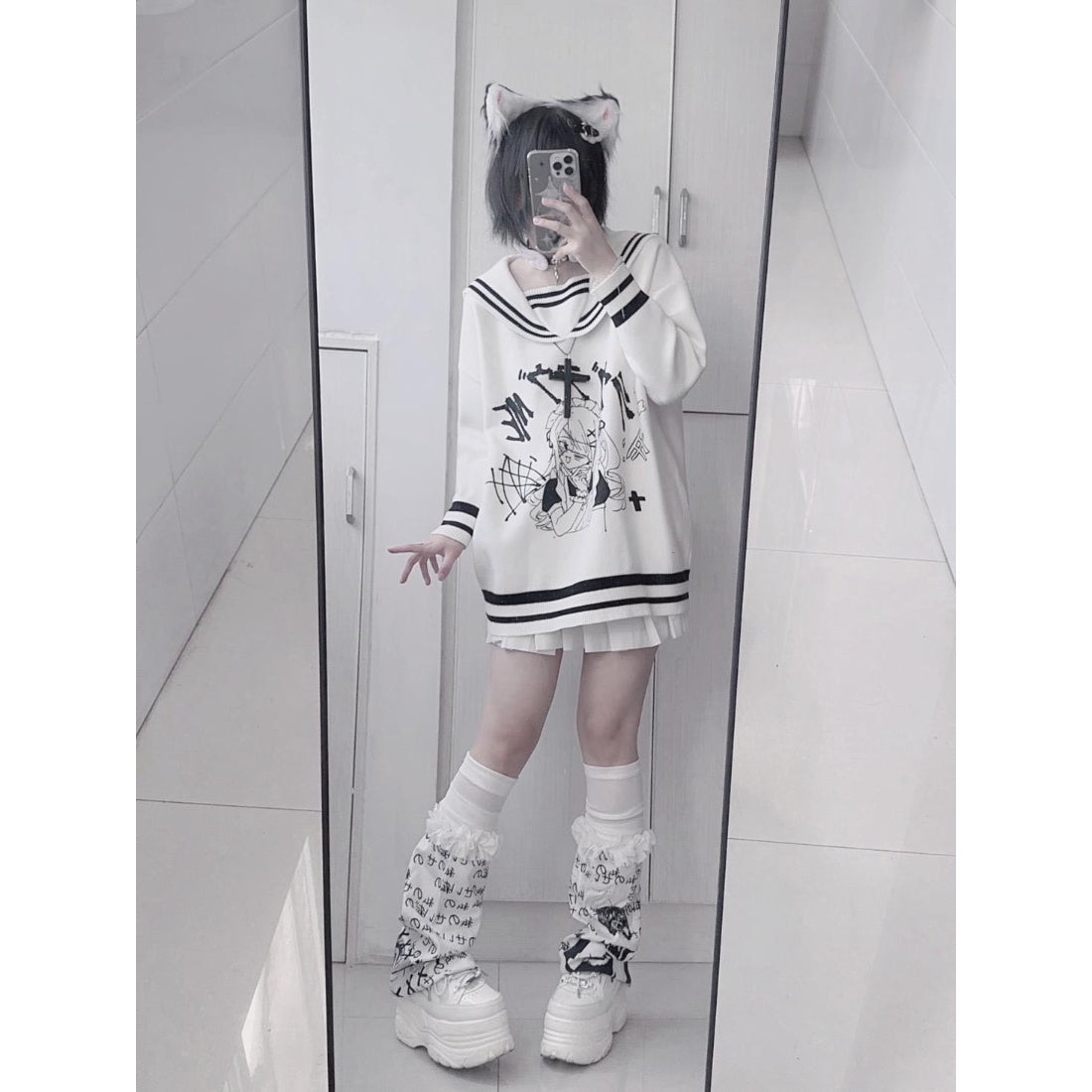 PULL BLANC KAWAII ECOLIERE