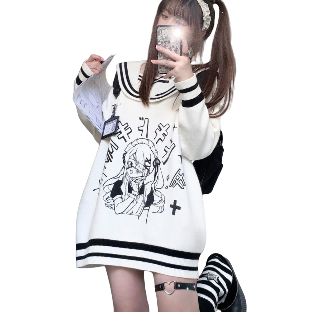 PULL BLANC KAWAII ECOLIERE