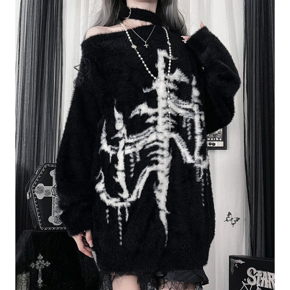 PULL GOTHIQUE NOIR SKULLE