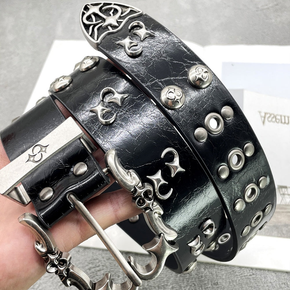 CEINTURE GOTHIQUE PUNK CLOUTE NOIR