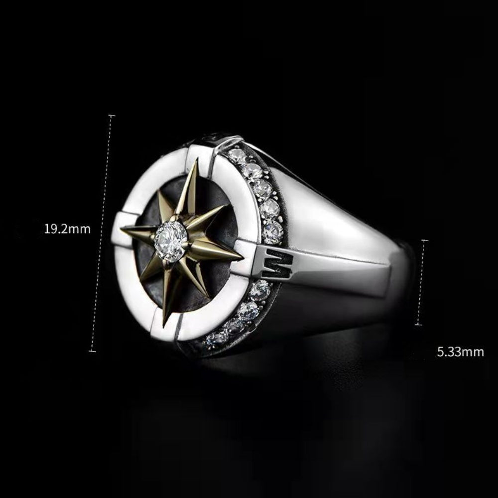 BAGUE OCTOGRAMME ACIER