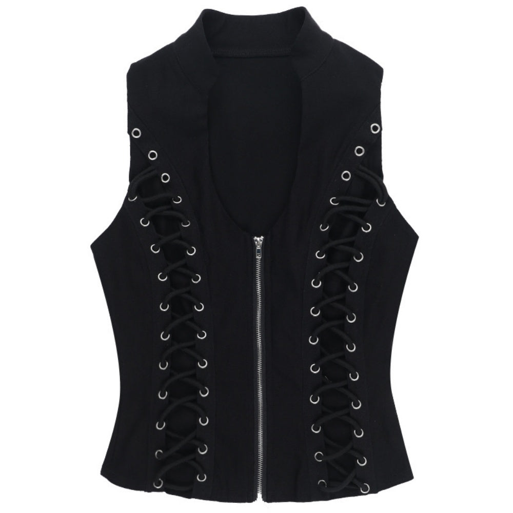 GILET LACET NOIR