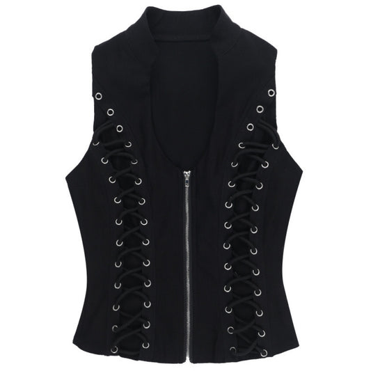 GILET LACET NOIR