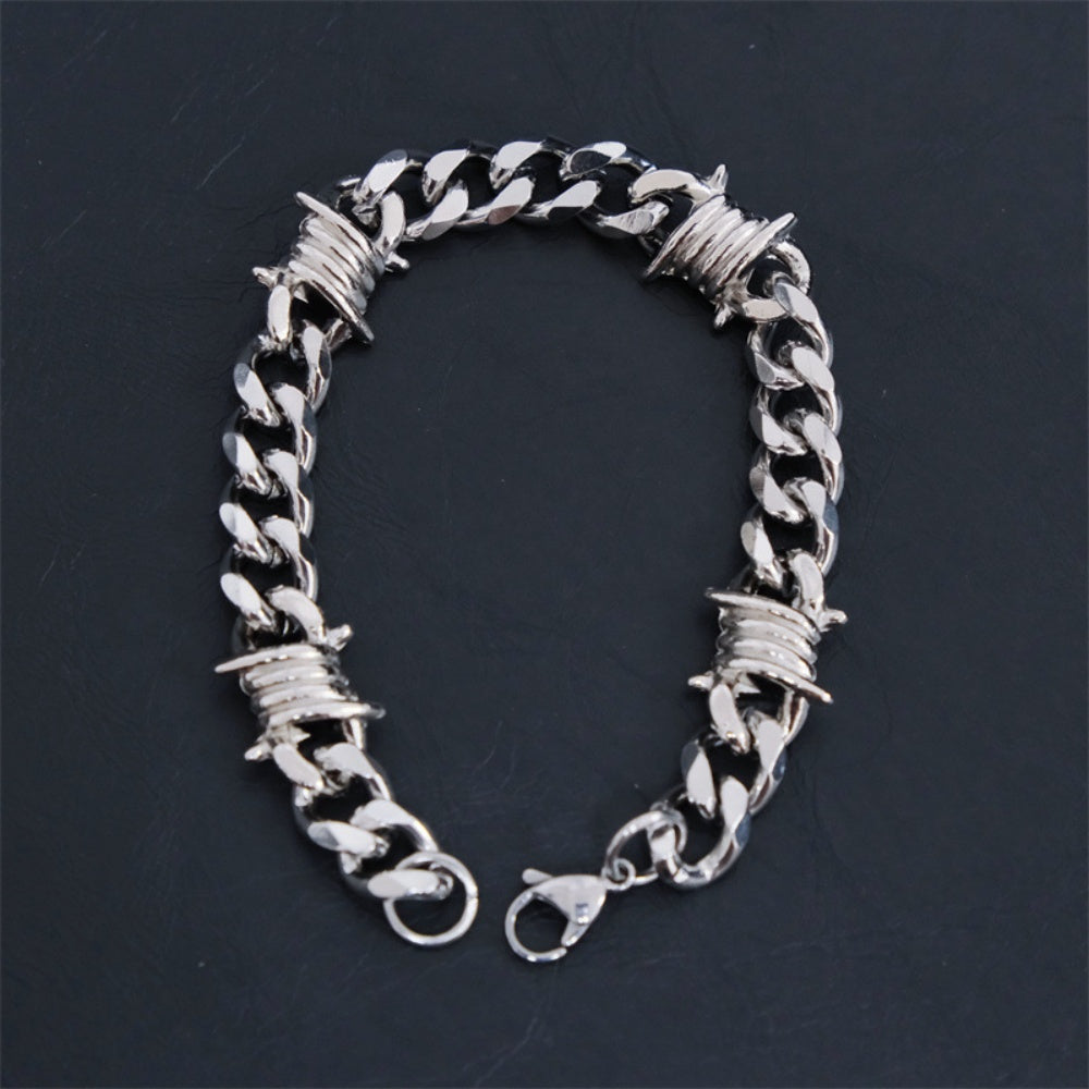 BRACELET ACIER TITANE BARBELE HIPHOP