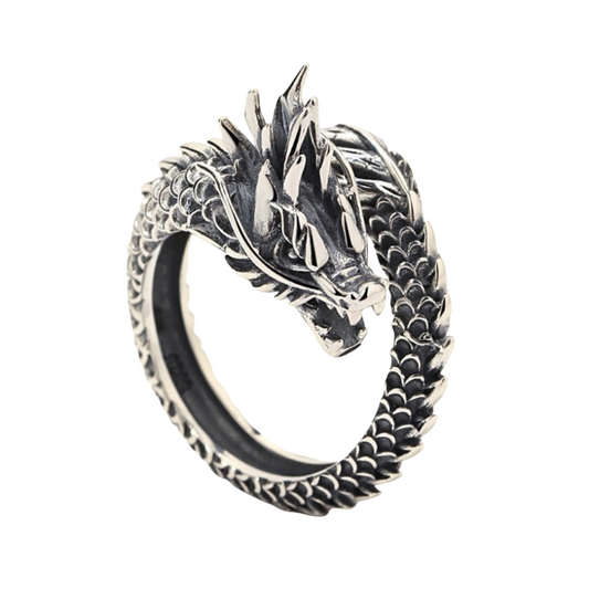 BAGUE DRAGON EN ARGENT 925