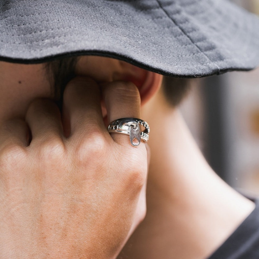 BAGUE ZIP ACIER