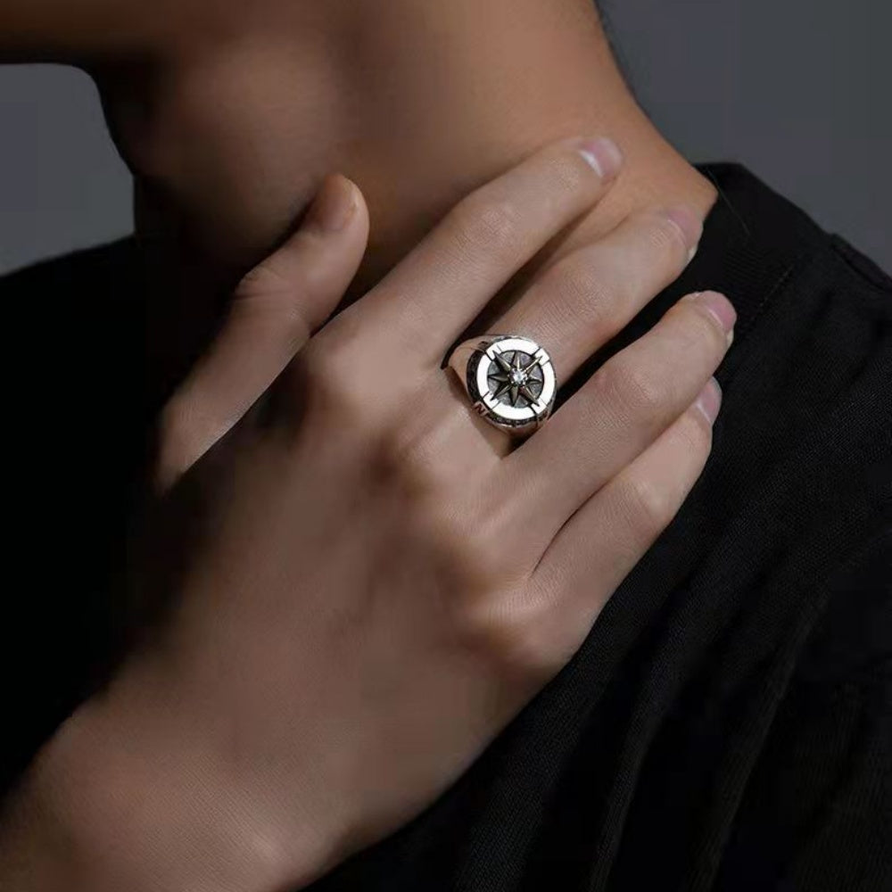 BAGUE OCTOGRAMME ACIER
