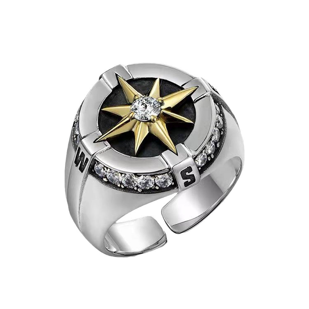 BAGUE OCTOGRAMME ACIER